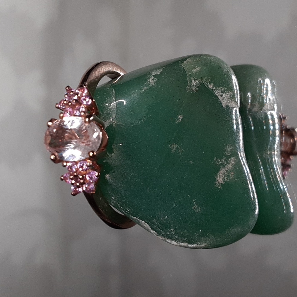 925 Morganite And Pink Sapphire Ring. - Picture 8 of 10